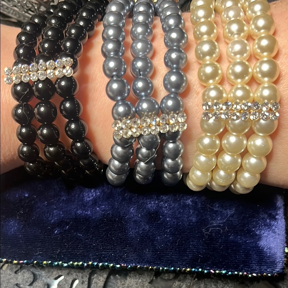 Black and Silver Multi-Strand Bracelet Set